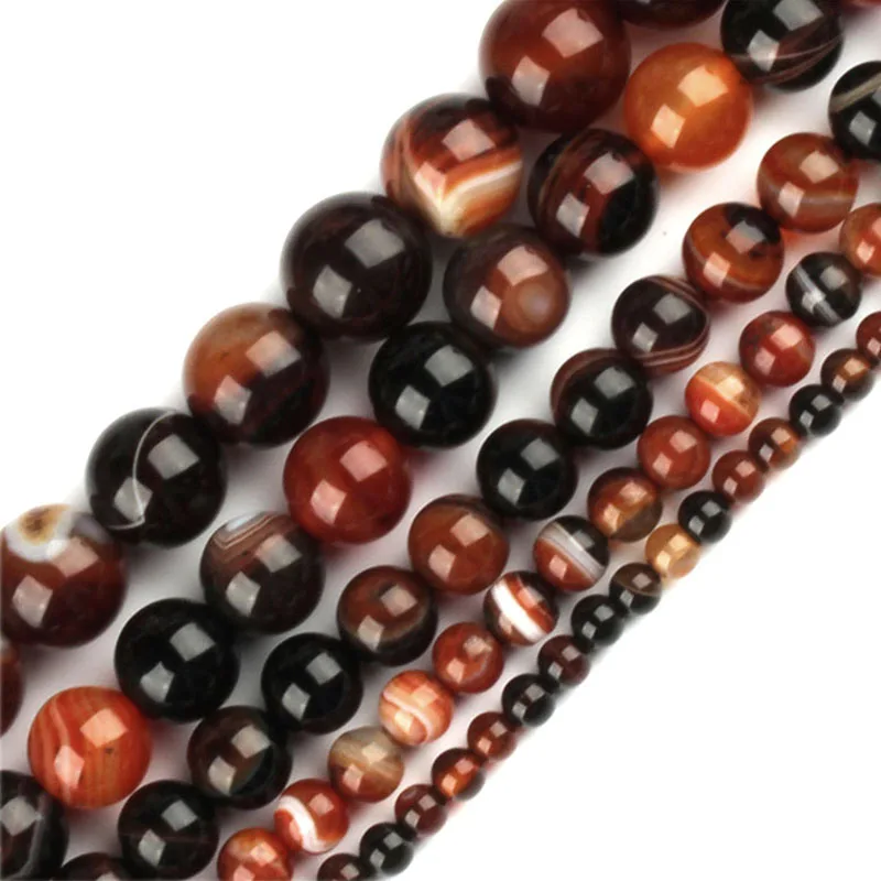 4 6 8 10 12 мм выбор диаметра alta calidad negro + оранжевый Пьедра де perlas pulsera DIY продукция