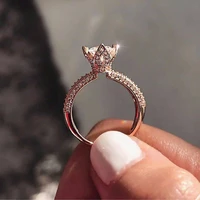 2019 new fashion luxury four claw carat rings group cubic zircon crystal rings for women engagement wedding ring jewelry gifts