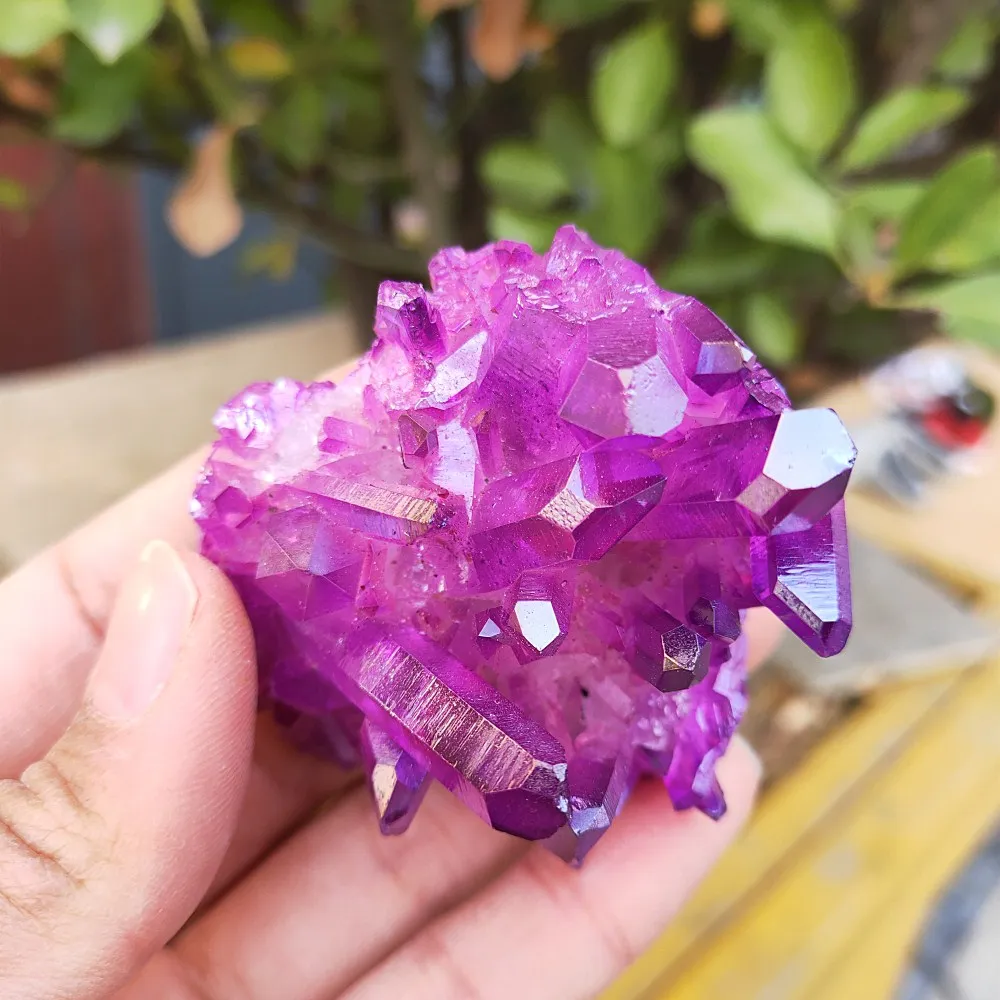 80 грамм Ангел Аура кристалл Кварцевый кластер натуральный Глубокий фиолетовый