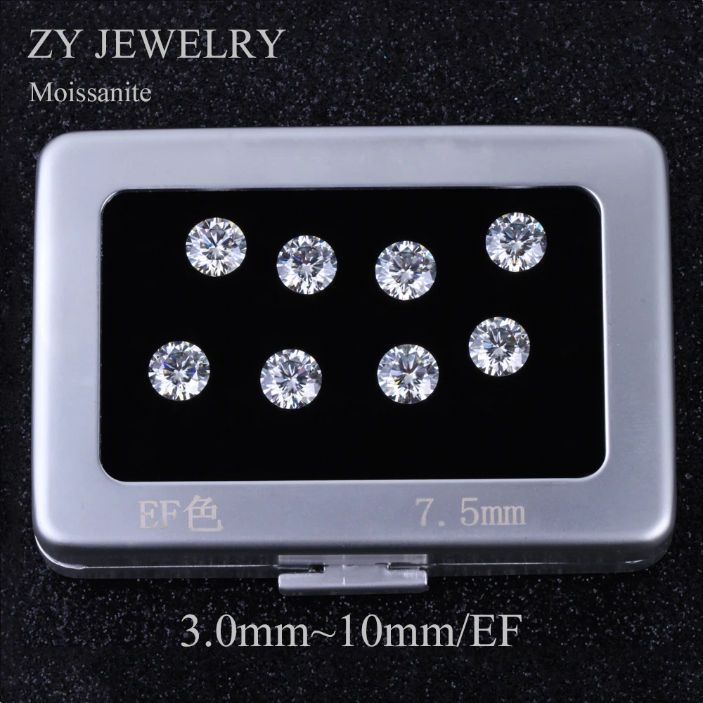 EF Цвет Moissanites производителя для детей от 3 до 10 мм белый круглый кольцо с алмазом