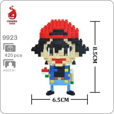 Ash Ketchum Карманный Монстр Чаризард Blastoise Venusaur Gyarados Snorlax Arcanine Ash животное Алмаз Мини Строительные маленькие блоки игрушка без коробки - Цвет: Ash Ketchum