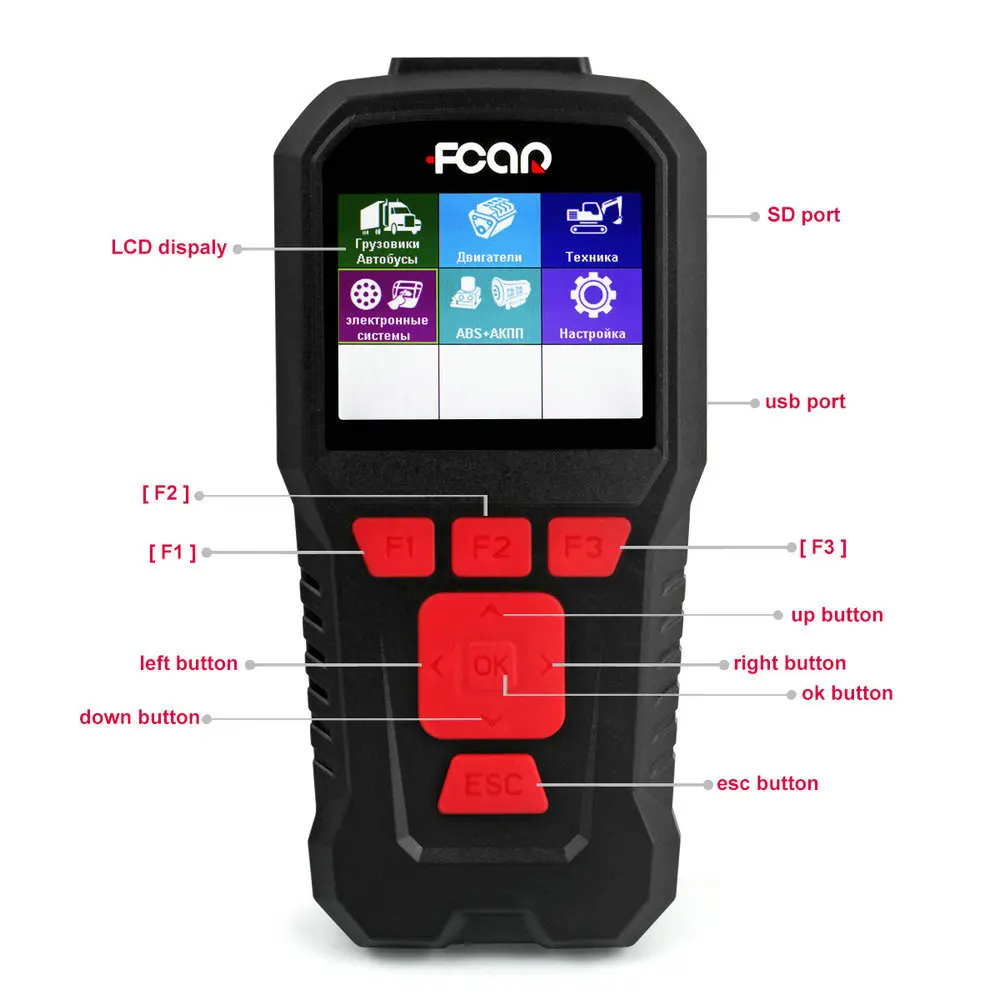 Fcar F 50R OBD Автосканер Для Дизельный тяжелый грузовик большой автобус экскаватор