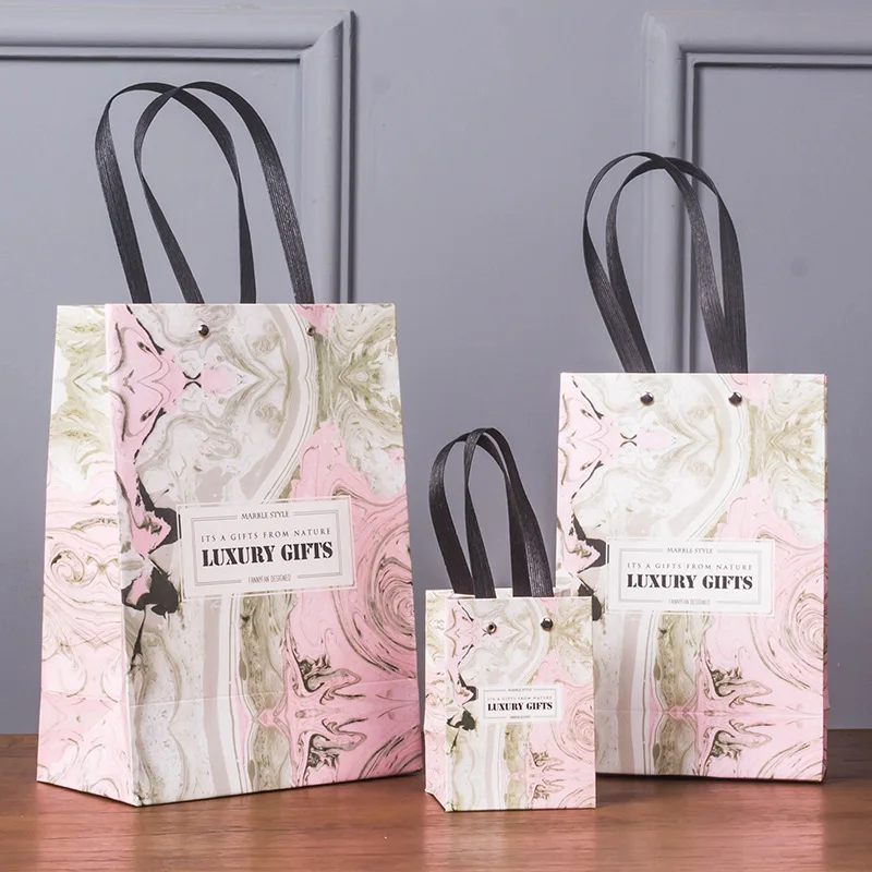 Новинка 2018 роскошные подарочные упаковочные пакеты с мраморным узором 1 шт. сумка