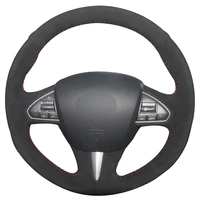 black suede car steering wheel cover for infiniti q50 2014 2015 qx50 2015