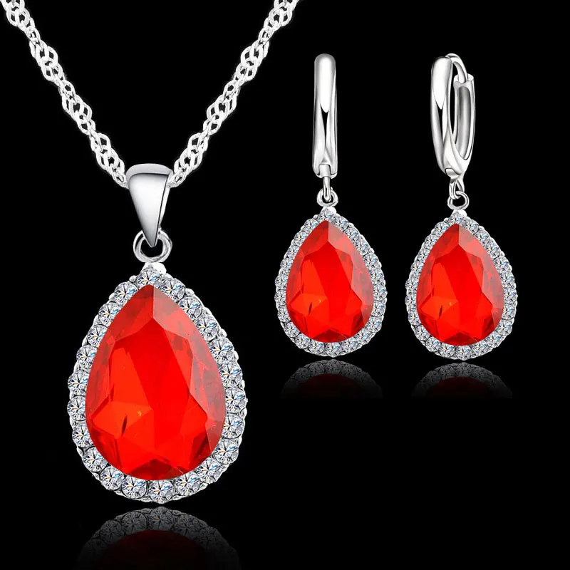 Женский ювелирный комплект из колье и серёг серебра 925 пробы|jewelry sets for women|necklace