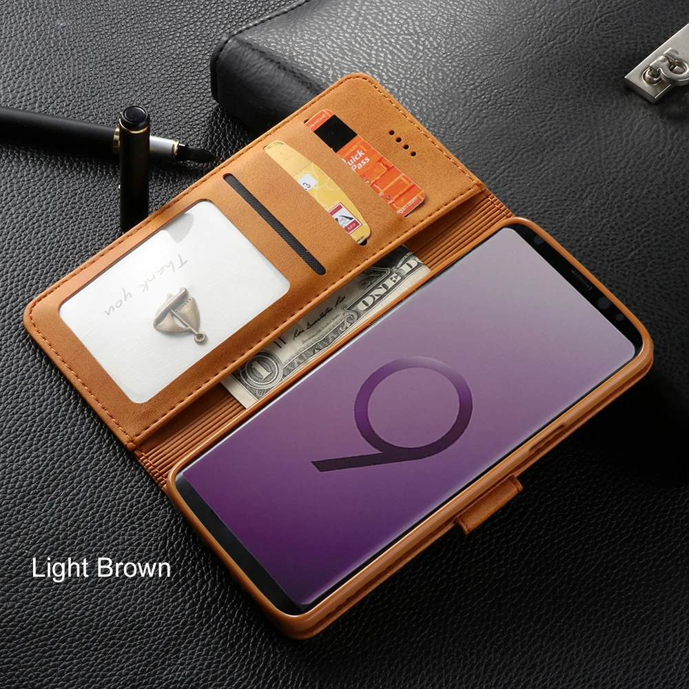 Чехол-книжка для Funda Samsung galaxy S9 роскошный чехол-кошелек из искусственной кожи samsung