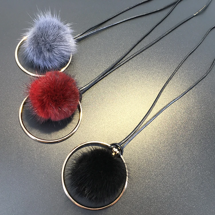 Mink Necklace Long Chain Pendant Women Autumn And Winter Sweet All-match Girl Statement Accessories | Украшения и аксессуары