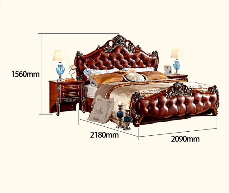 Однотонная кровать MS100 с ручной резьбой из итальянской кожи|hand carved bed|italian leather