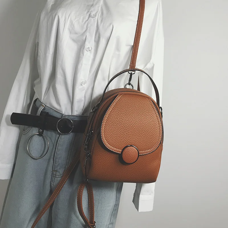 IMIDO Classic Shell Women's Backpack 2019 Female Shoulder Back Bag Ring Schoolbag Leather Backpacks Small Mohila Fashion | Багаж и