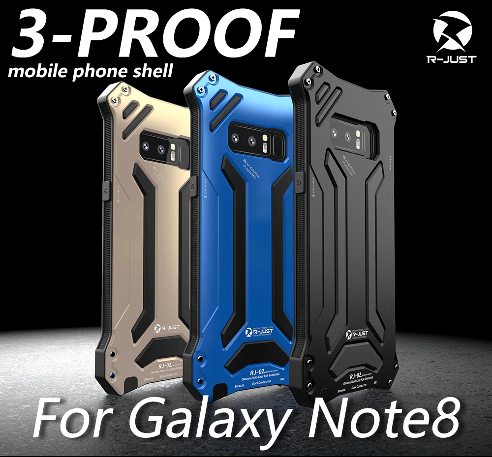 Классный металлический чехол для samsung Galaxy Note 8, чехол для samsung Note 8 R-JUST 6,3 дюймов, сплав Гандам, броня, противоударный чехол, Капа