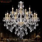 Современные прозрачные хрустальные люстры Роскошная лестница длинная люстра отель Вилла хрустальная люстра современная светодиодная свеча хрустальная лампа