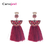 carvejewl cotton tassel earrings long pineapple rhinestone post earrings for women jewelry drop dangle earrings girl gift hot