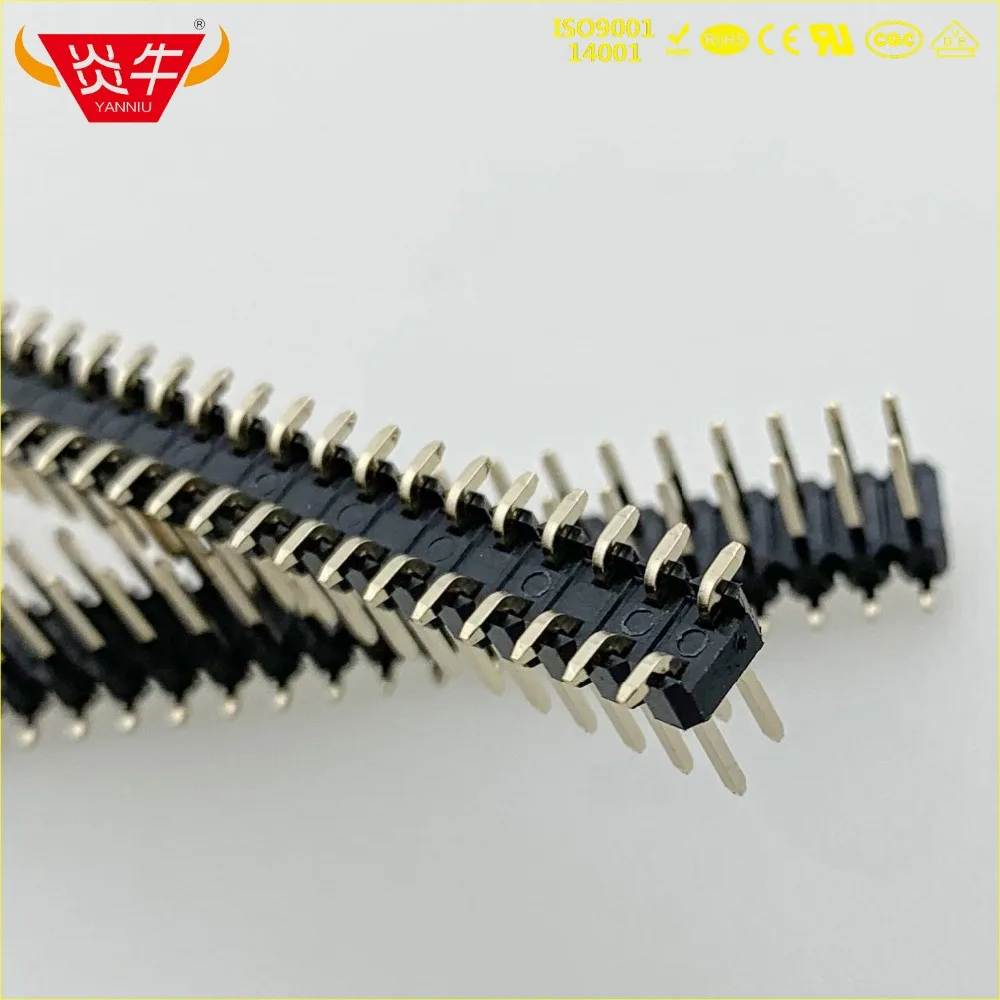 

2.54mm PITCH 2X40P 80PIN MALE STRIP CONNECTOR SOCKET DOUBLE ROW VERTICAL SMT PIN HEADER WITHSTAND HIGH TEMPERATURES GOLD-PLATED