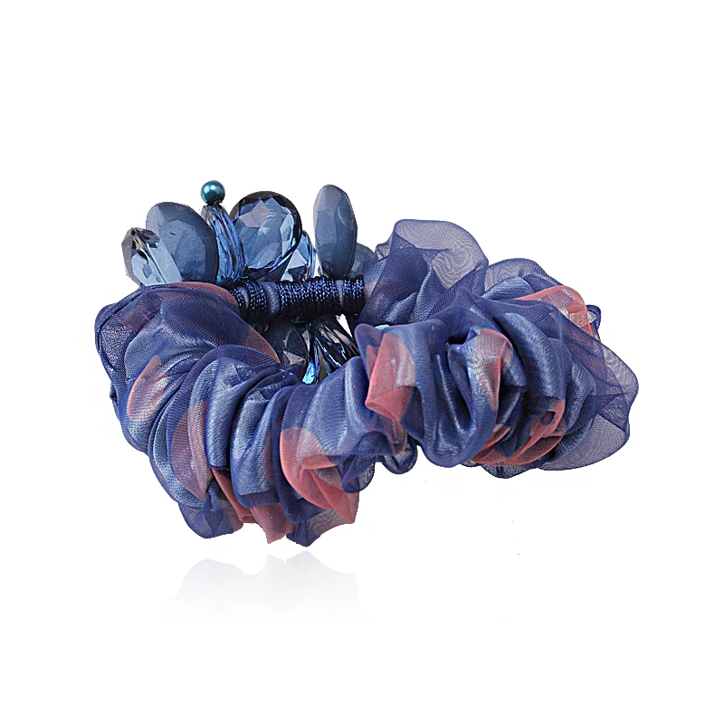 Женская резинка для волос M MISM эластичная с цветком и стразами - купить по