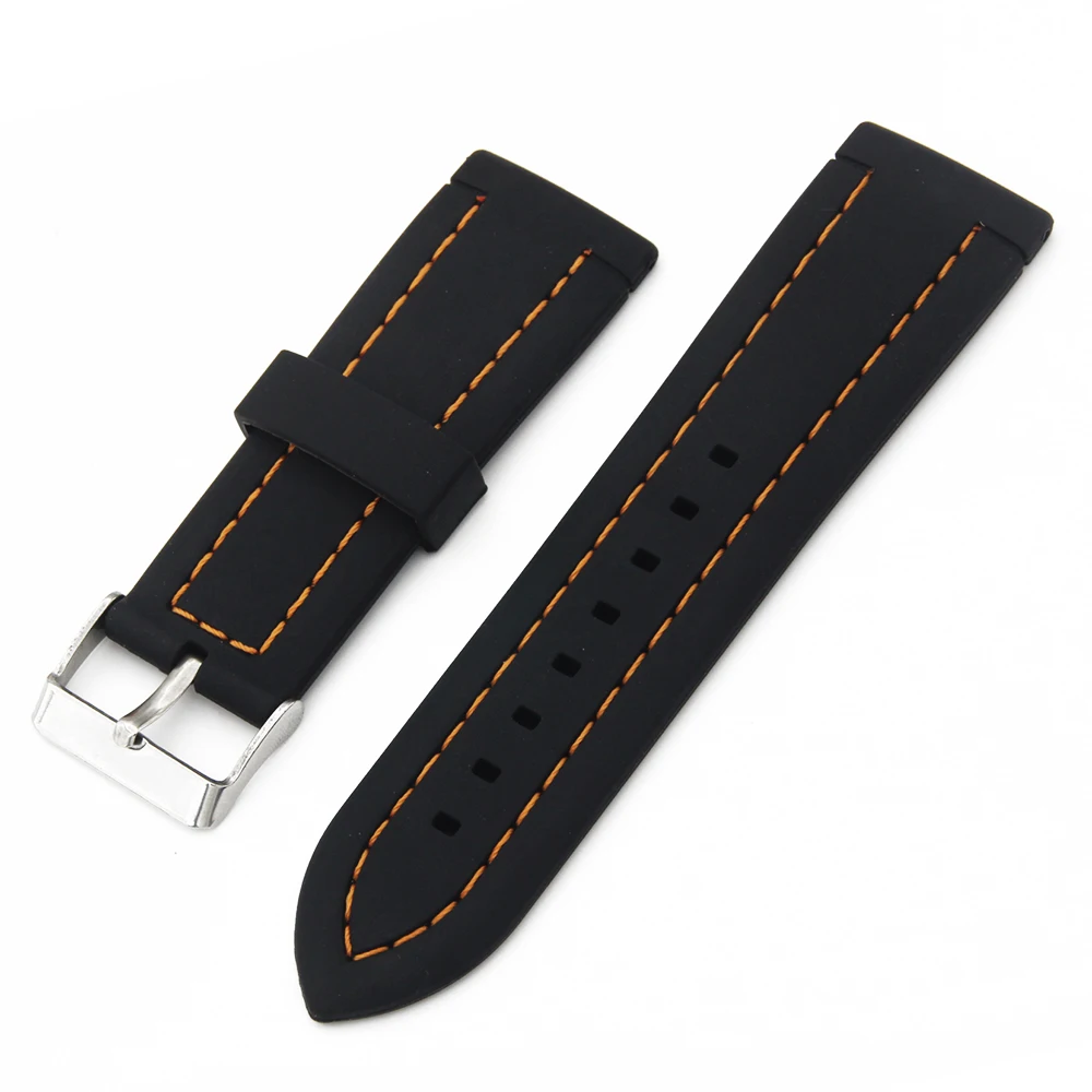 Ремешок для часов из мягкого силикона и резины 26 мм ремешок с пряжкой браслета Seiko