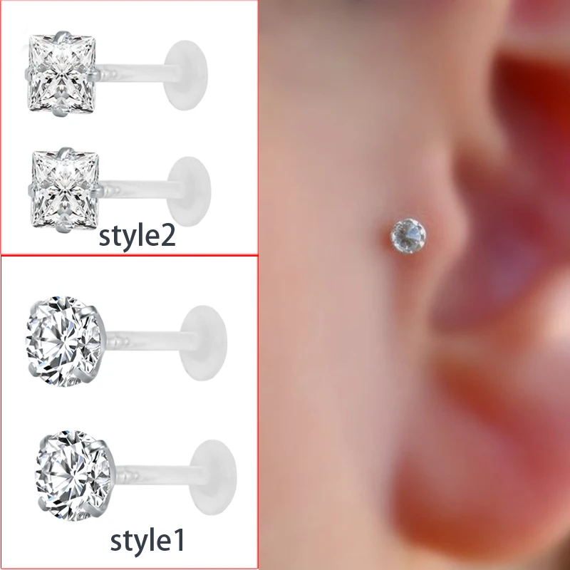 Новый Bioflex labart Tragus helix стержень для губ Монро с хирургической сталью зубец фианит 4