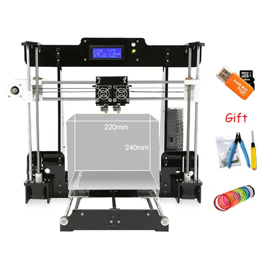 A8M-10M Anet A8 один/два цвета 3d принтер заводская цена Reprap Prusa i3 дешевая 3d печатная машина двойное сопло двойной экструдер 22*22*24 - Цвет: A8M-10M