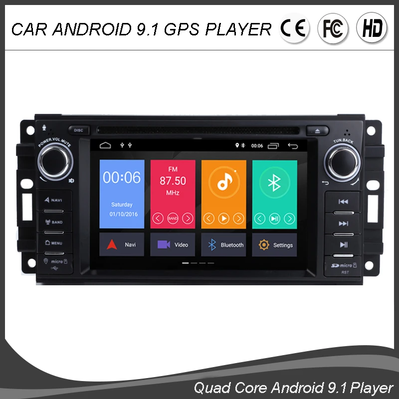 Android 9 0 четырехъядерный автомобильный DVD gps плеер для JEEP Wrangler Компас Grand Cherokee DODGE