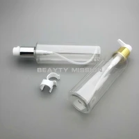 beauty mission clear 24 pcslot 250ml flat shoulder goldsilver lotion pump plastic pet bottleempty shampoo cosmetic container