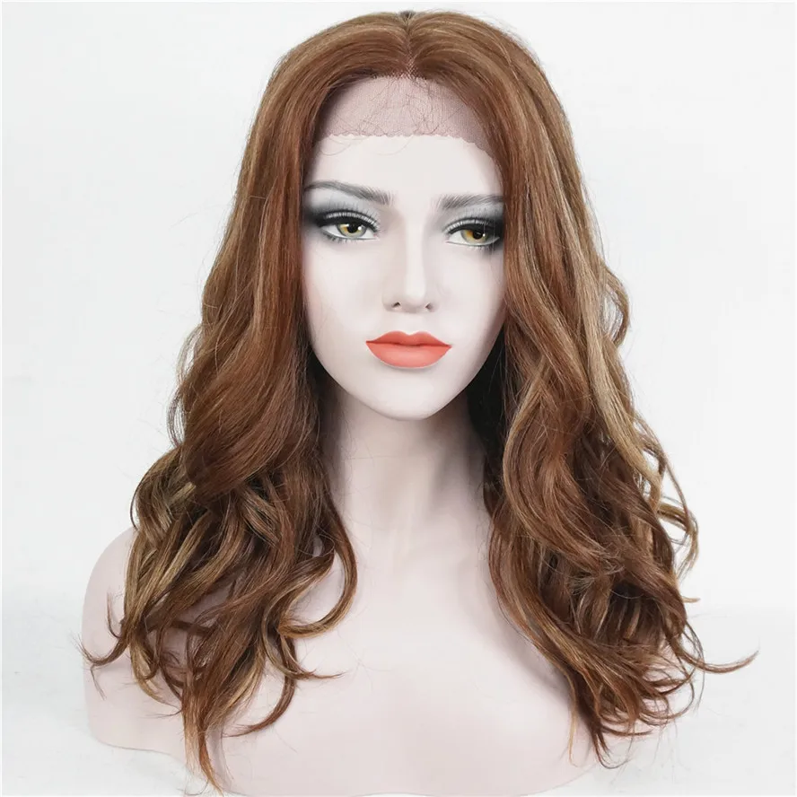 StrongBeauty женский синтетический парик на кружеве темные корни клубника блонд Омбре натуральная волна длинные волосы парики