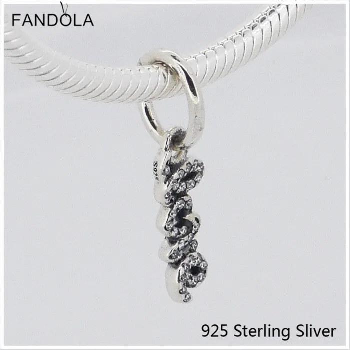 100% 925 Sterling Silver Jewellery Signature of love Charm DIY Fit for Woman Brand Logo Bracelets Beads Jewelry Making Charms | Украшения и