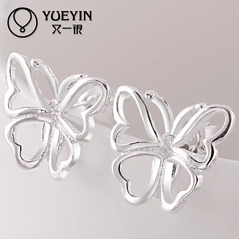 Серьги гвоздики женские посеребренные с бабочками|jewelry fresh|jewelry adhesivejewelry gilt |