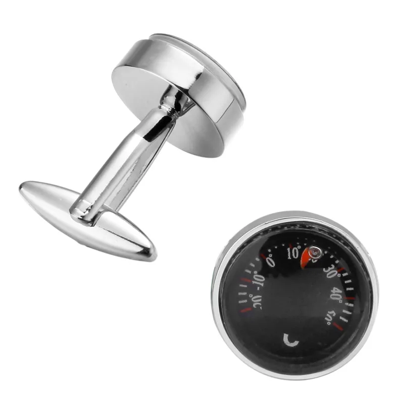 Luxury Men car Thermometer Cufflinks High Quality Brand Groom Wedding For Mens Shirt Cuff Links Gemelos Para Camisas | Украшения и