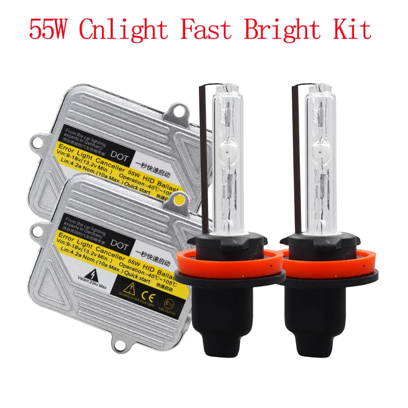 Комплект ксеноновых фар Cnlight H1 H3 H7 H11 HB3 HB4 D2H 4300K 5000K 6000K DC 55 Вт балласт Быстрый Яркий