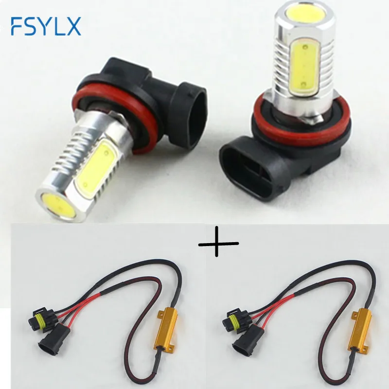 Ксеноновые лампы FSYLX 6000K на базе cob светодиодный H11 H8 H9 H16(JP) противотуманные фары