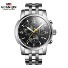 Новинка мужские часы GUANQIN деловые светящиеся Роскошные брендовые механические часы с датой модные повседневные водонепроницаемые мужские наручные часы