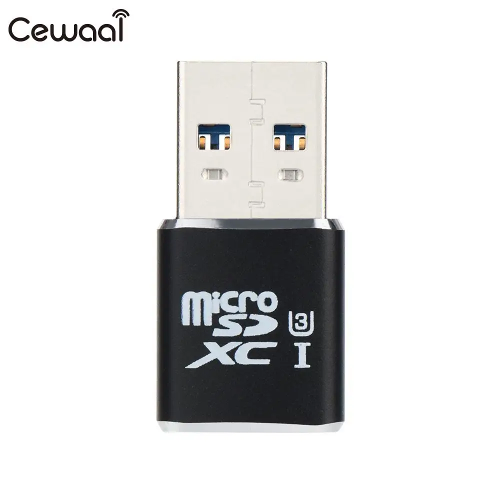 CEWAAL USB 3,0 Mini MICRO SD SDXC алюминиевый сплав считыватель карт памяти адаптер разъем мини-считыватель карт черный серебристый розовое золото