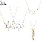 Chandler позолоченное ожерелье и кулон с молекулой серотонина и ДНК для женщин, модные ювелирные изделия, Прямая поставка