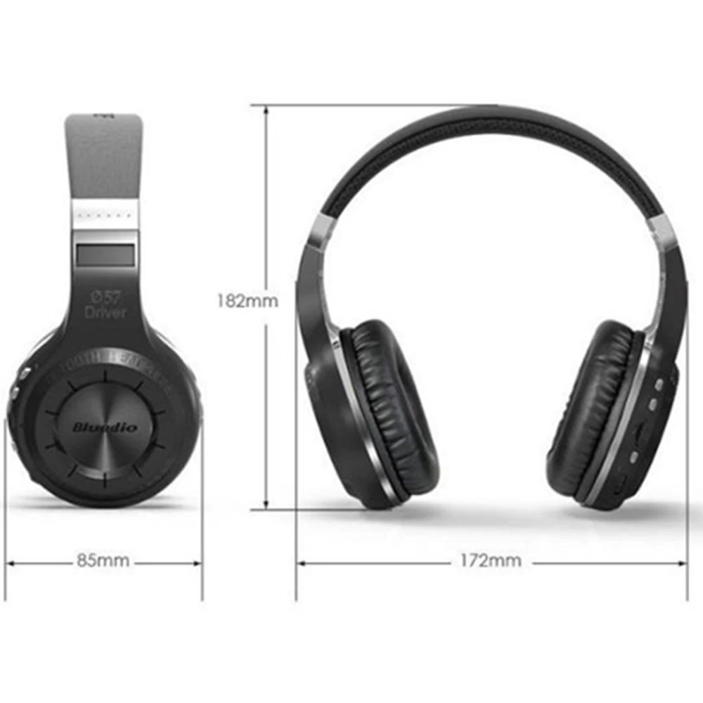 Bluedio H + плюс беспроводной Bluetooth гарнитура Супер бас музыкальные наушники с разъем