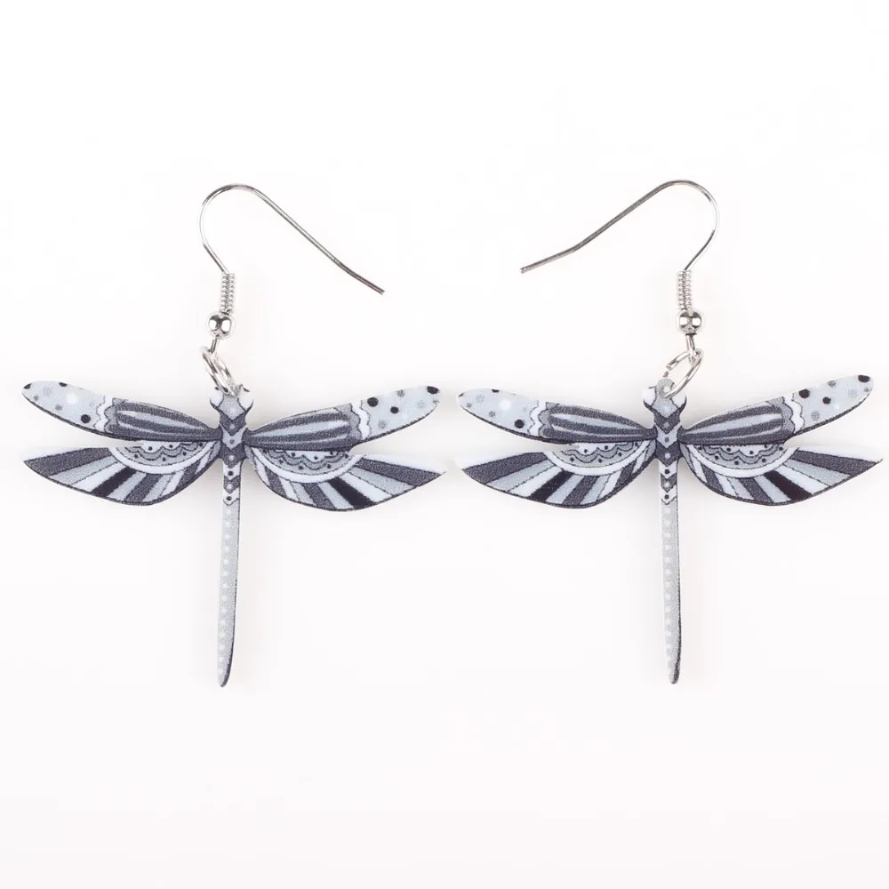 Newei Drop Dragonfly Earrings Jewelry Long Dangle Earring Acrylic Pattern Fashion For Women Hot Style Girl Decoration | Украшения и