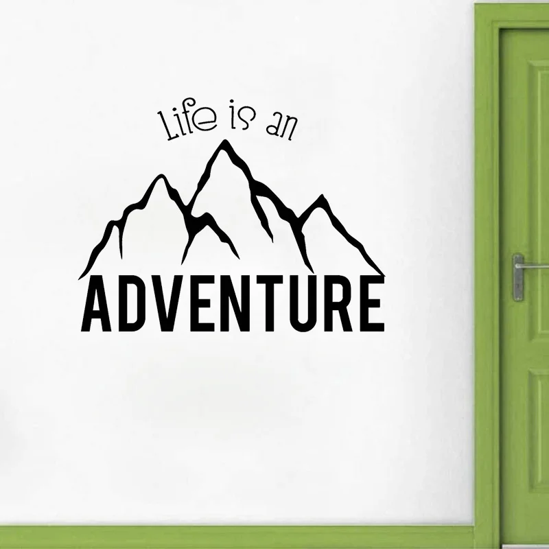 YOJA 76 см * 58 5 Life Is Adventure Настенная Наклейка с изображением горы художественный декор из ПВХ W1 503|Наклейки на