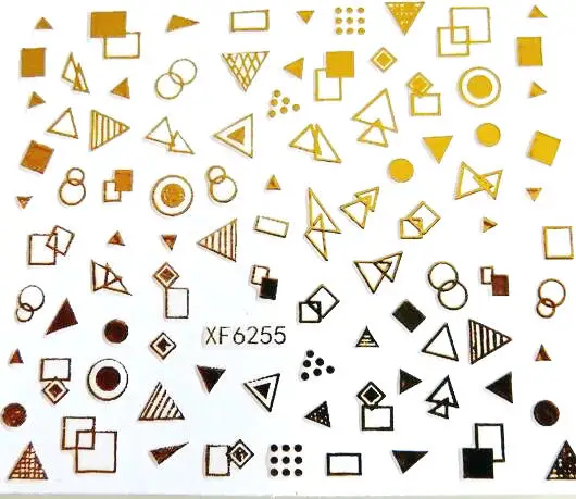 1 шт. стикер для ногтей Милая Геометрия золотой Тотем лазер Серебряный задний