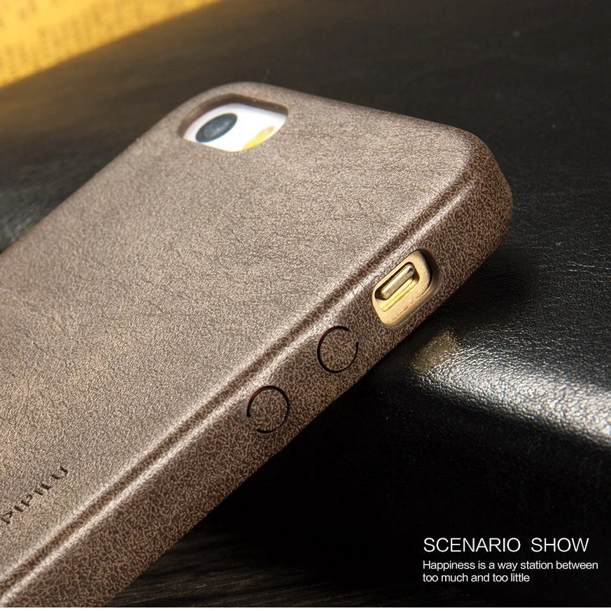Кожаный чехол XLevel для IPhone 5 чехлы 5S задняя крышка SE деловой винтажный