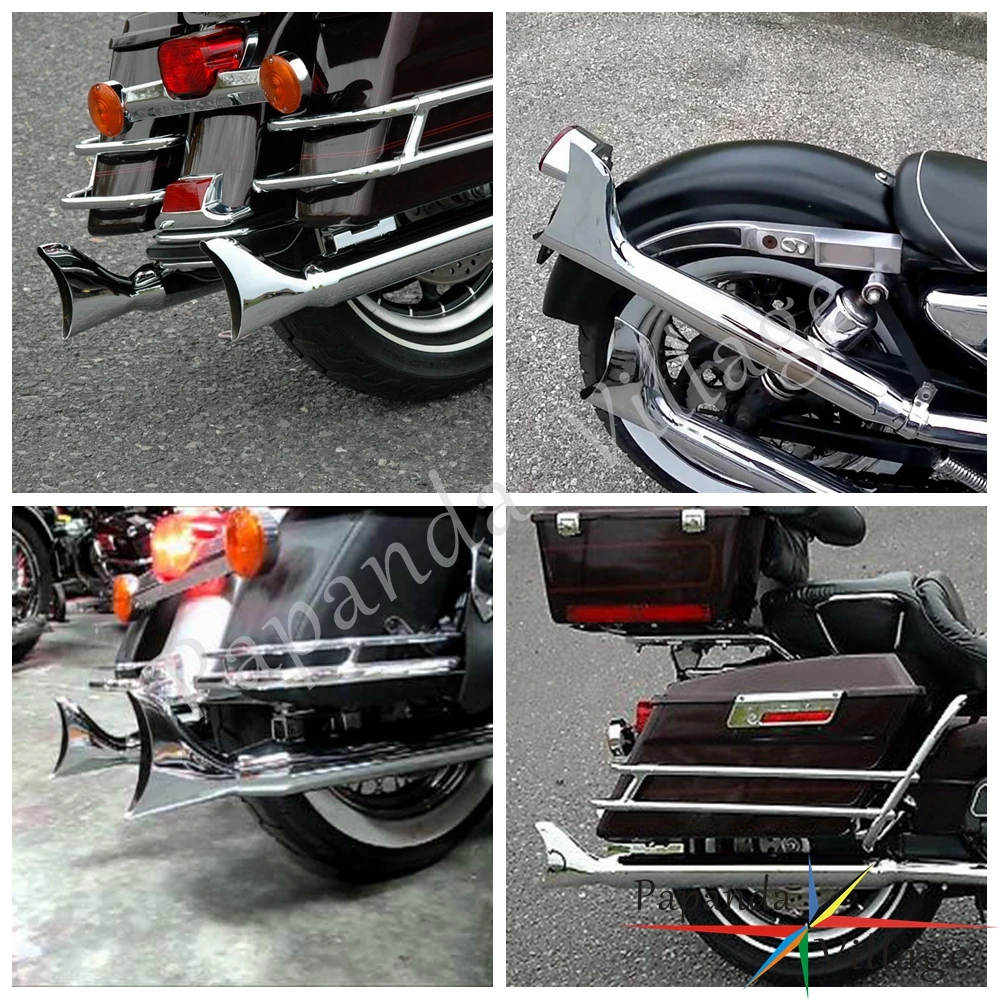 2X мотоциклетный глушитель для Harley Softail Road King Chopper Bobber Cafe Racer винтажный рыбий хвост