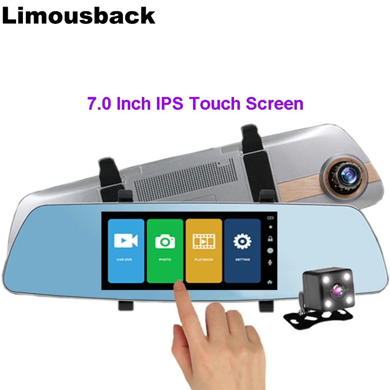 Автомобильный видеорегистратор Limousback 7 &quotсенсорный FHD 1080P с камерой заднего