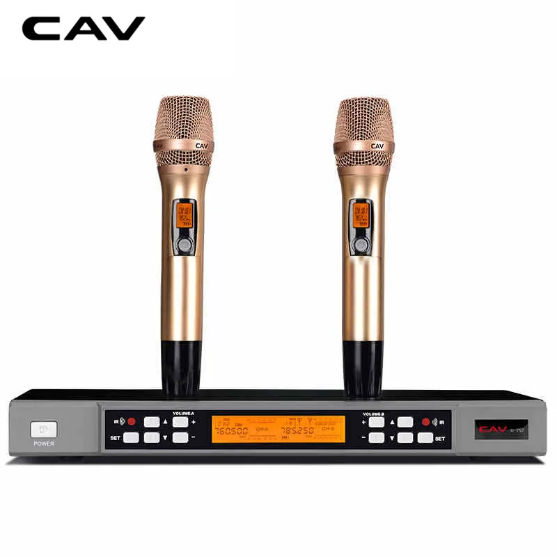 CAV U 757 микрофоны ручные профессиональные для караоке двойные беспроводные