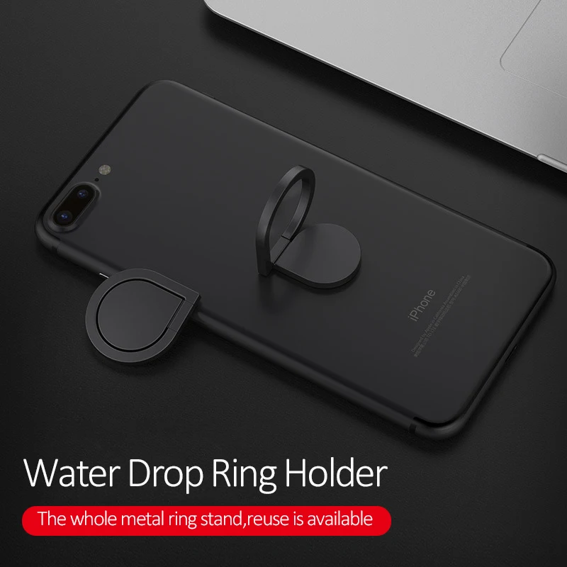 water drop shaped ring stand holder for cellphone/mac universal whole alloy metal automotive magnetic bracket 360 rotation new | Мобильные