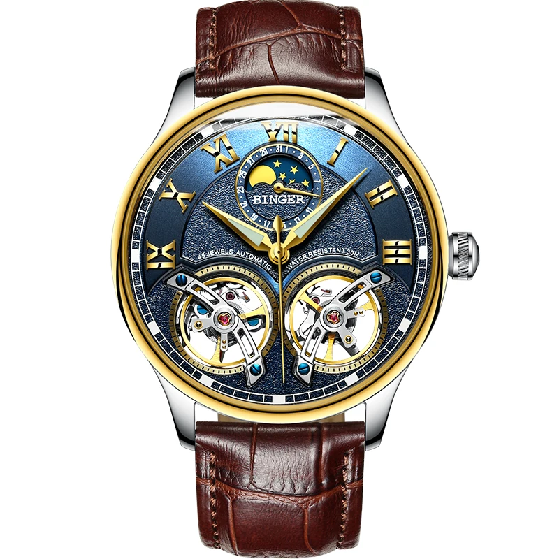 Часы наручные Binger Мужские механические водонепроницаемые 8606 м|hombre|hombre reloj |