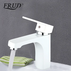 Современный Смеситель для раковины в ванной комнате FRUD, латунный кран для раковины, белый цвет, для распыления краски, для туалета, для холодной и горячей воды