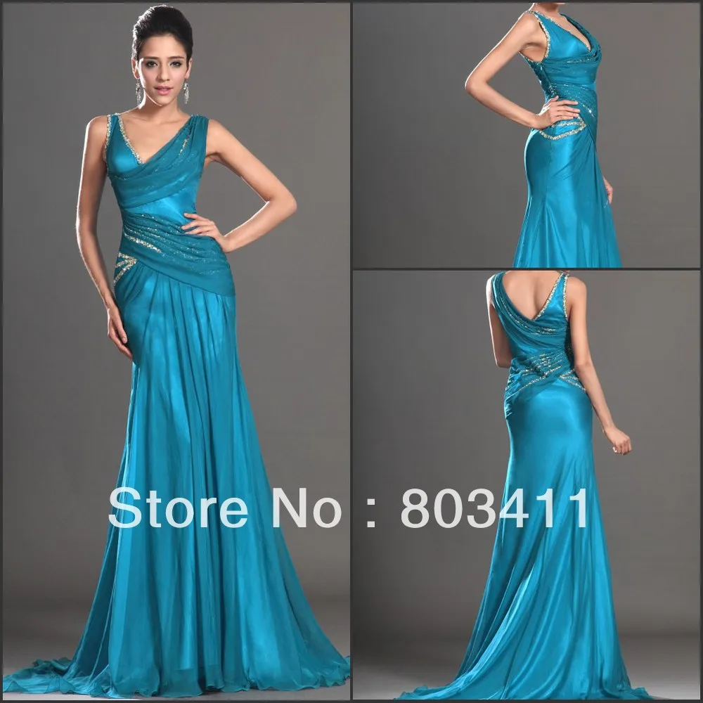 Новое Стильное вечернее платье из бирюзы с двумя плечами|chiffon dresses under 100|chiffon evening