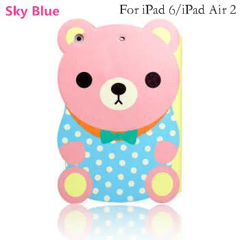 2015 New Cute Cool Bear Fashion Smart Sleep/Awake Function Flip stand Case Cover for iPad Air2 / 6 skin Shell kids | Компьютеры и офис