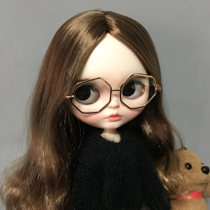 Новинка 1/6, модные кукольные солнцезащитные очки для куклы Blyth, прозрачная кукла в очках, аксессуары, металлическая оправа, очки