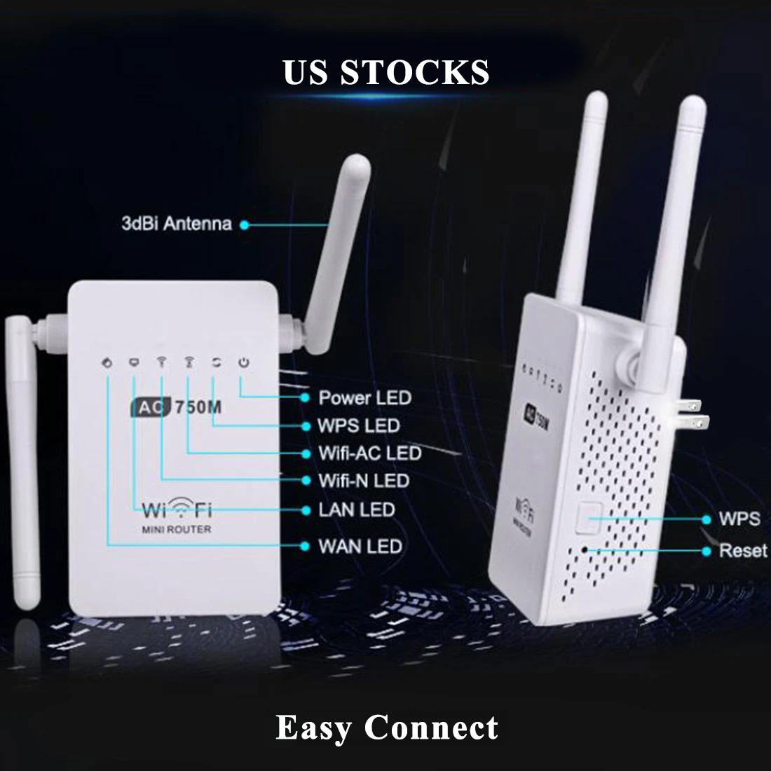 802.11b/g/n/ac Беспроводной Wi Fi ретранслятор 750 Мбит/с мини Repetidor Wifi усилитель сигнала