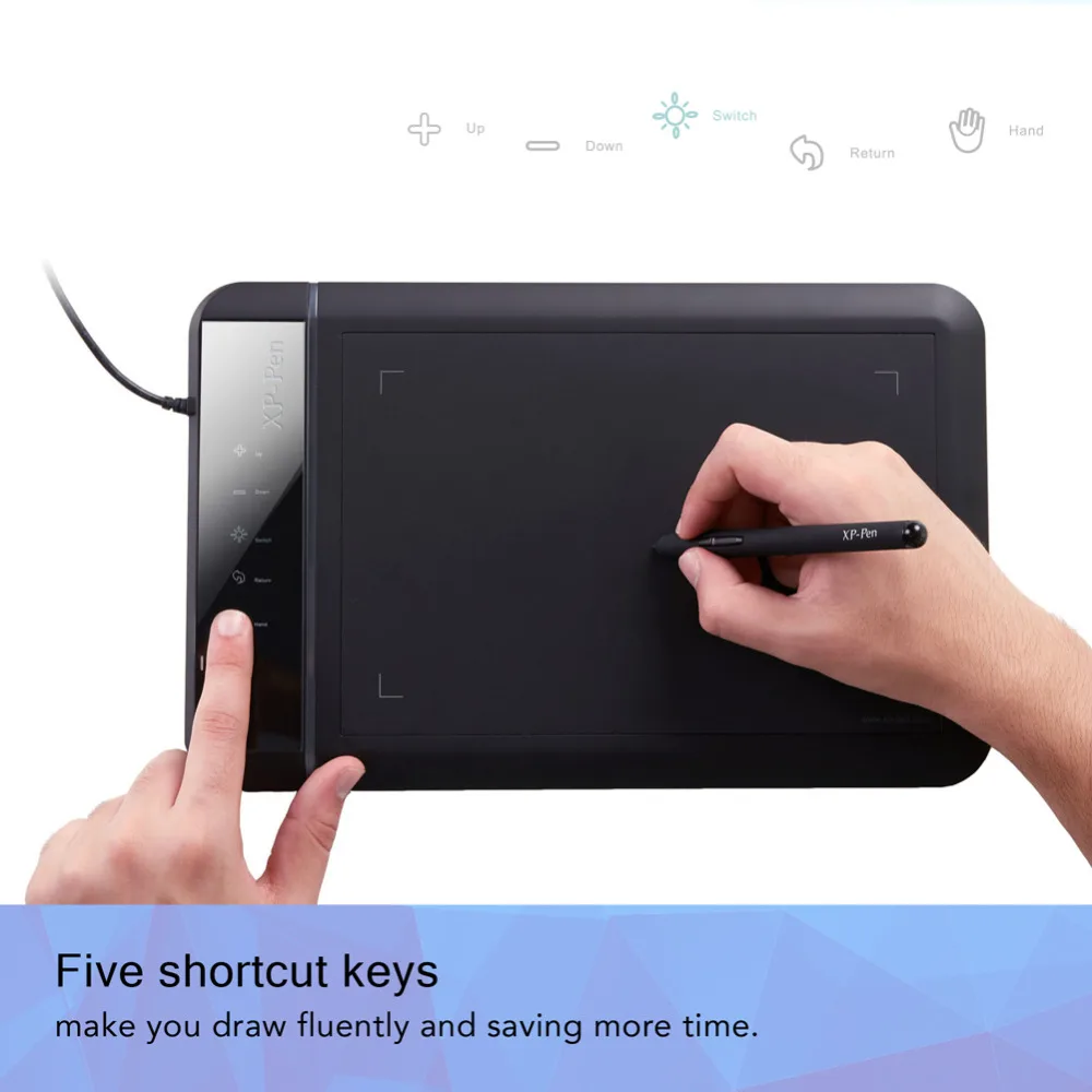Графический планшет для рисования XP PEN Star 02 с рабчей облостью 8&quot x 5&quot и горячими