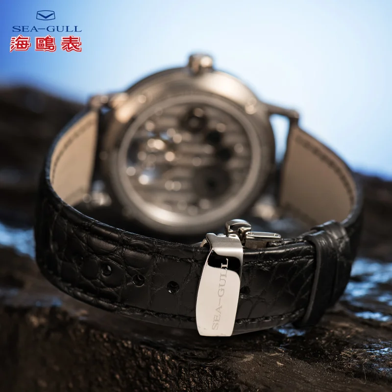 С оригинальной сертификацией бумаги Чайка Tourbillon часы запас мощности День Ночь