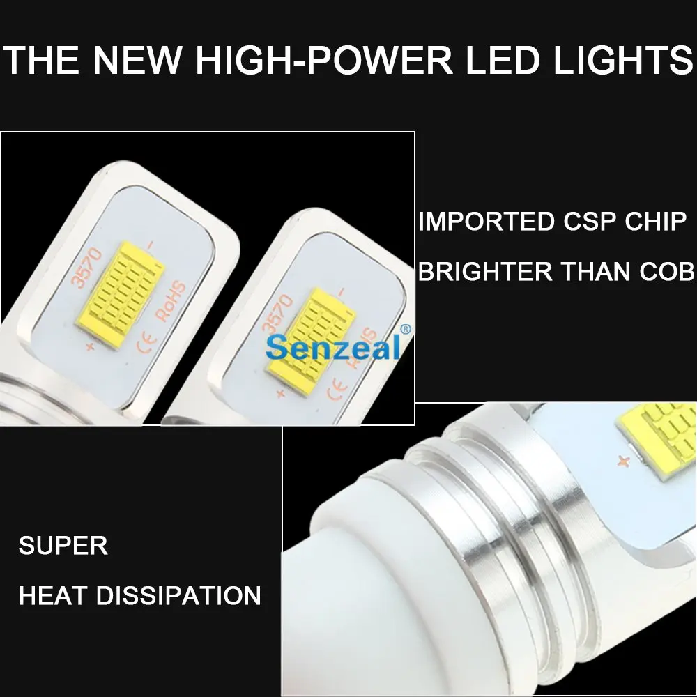 SENZEAL 2 шт. T10 Автомобильный светодиодный светильник W5W 1000Lm 3570 CSP 194 лампы 168 72W фары